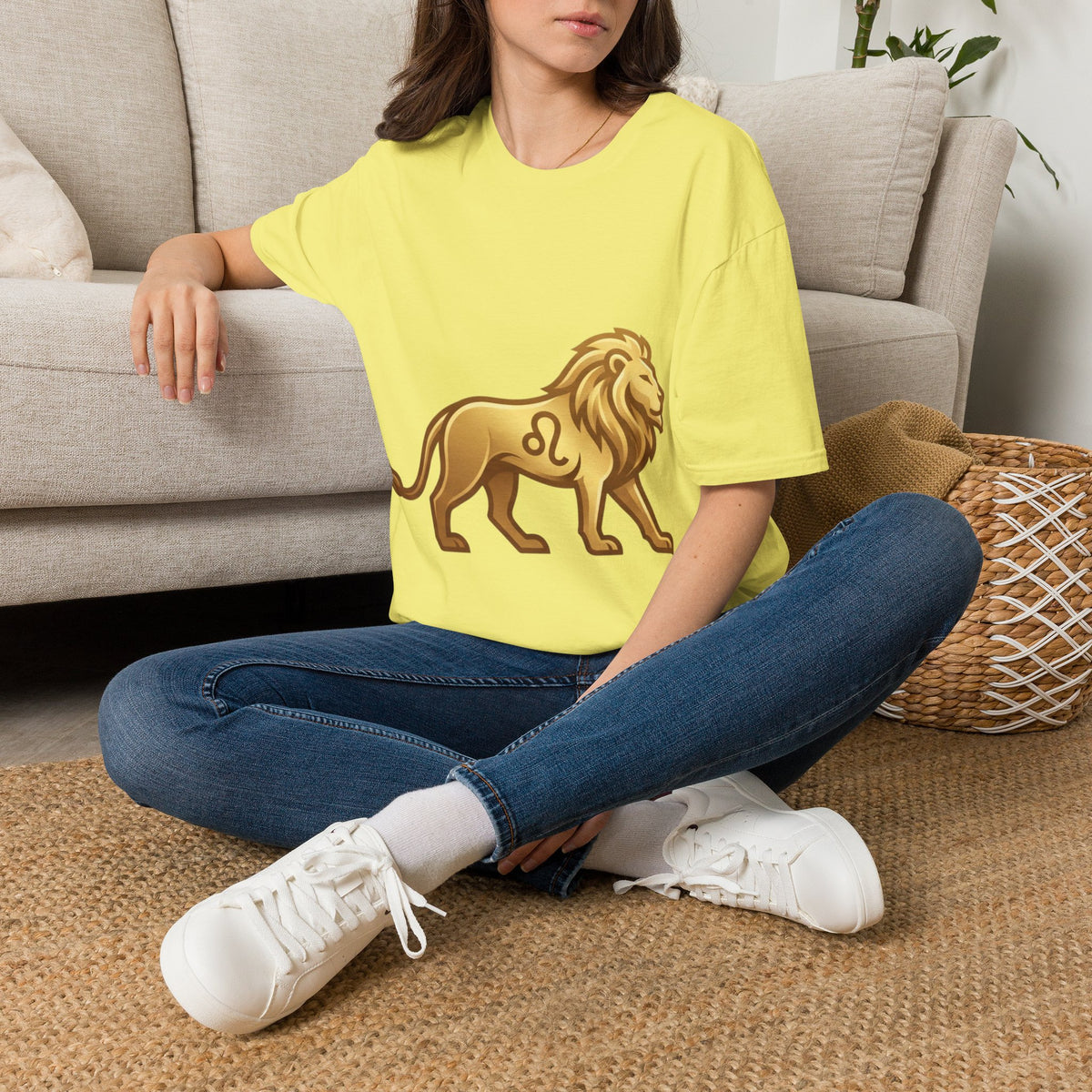 Leo Zodiac Lion T-Shirt — Gold Astrology Tee for Leo Birthdays & Zodiac Fans