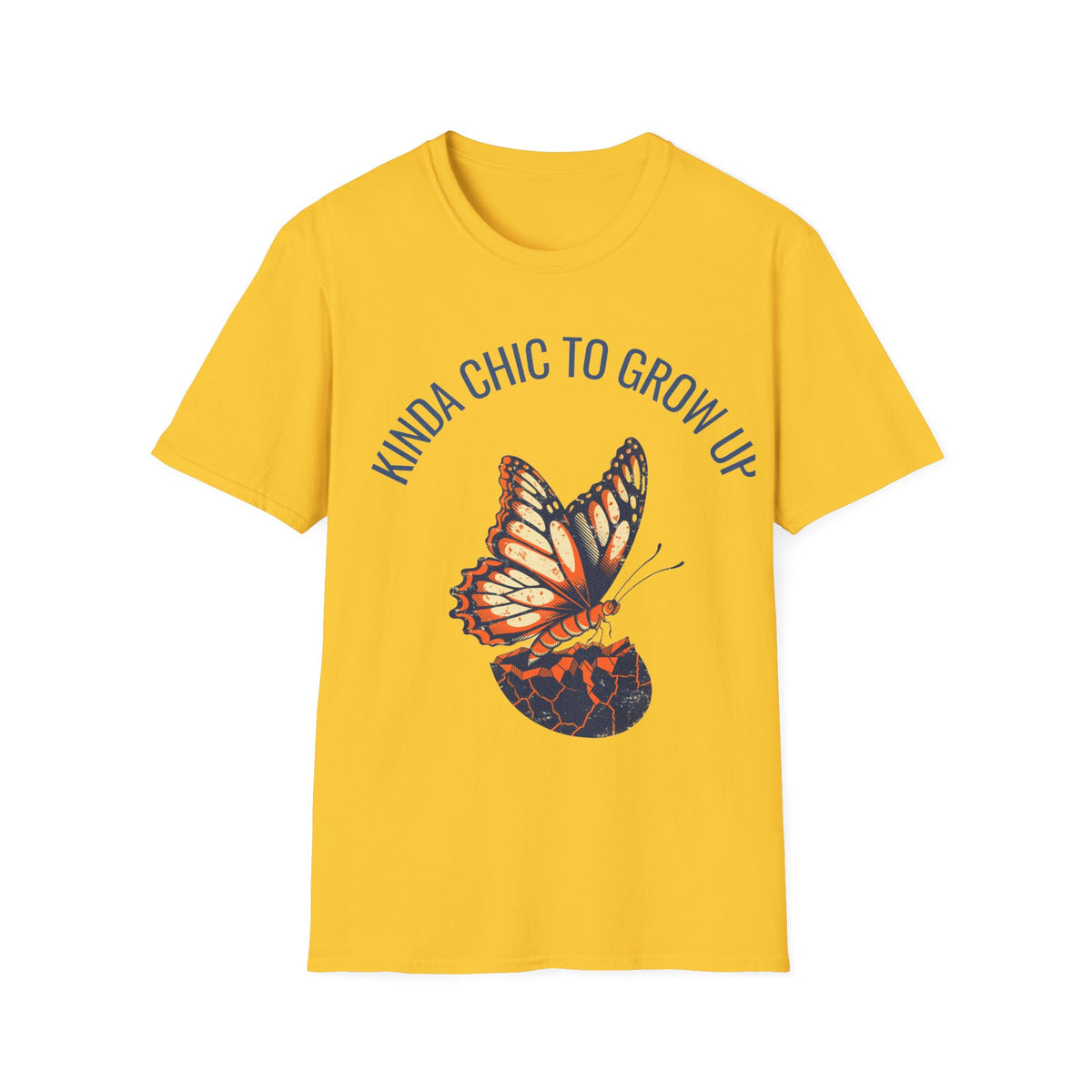 "Kinda Chic To Grow Up" Monarch Butterfly Graphic Tee - Aesthetic Inspirational White T-Shirt - Trending Now - September 2026