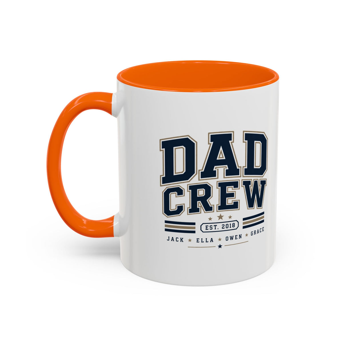 Milo Bailey Dog Dad Mom Dad Crew Accent Coffee Mug — Personalized Family Names, Established Date Coffee Cup