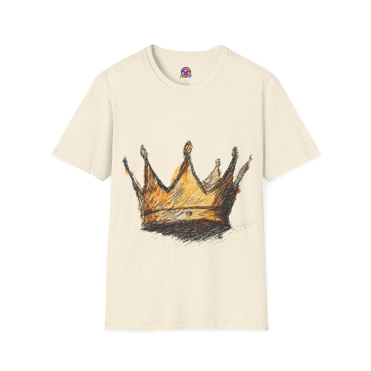 Crowned Sketch T‑Shirt — Hand‑Drawn Gold Crown Graphic Tee