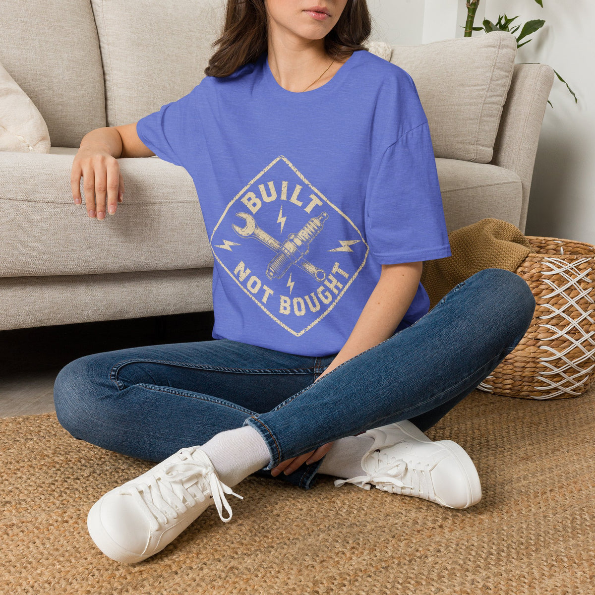 Built Not Bought T-Shirt — Vintage Mechanic Auto Repair Tee