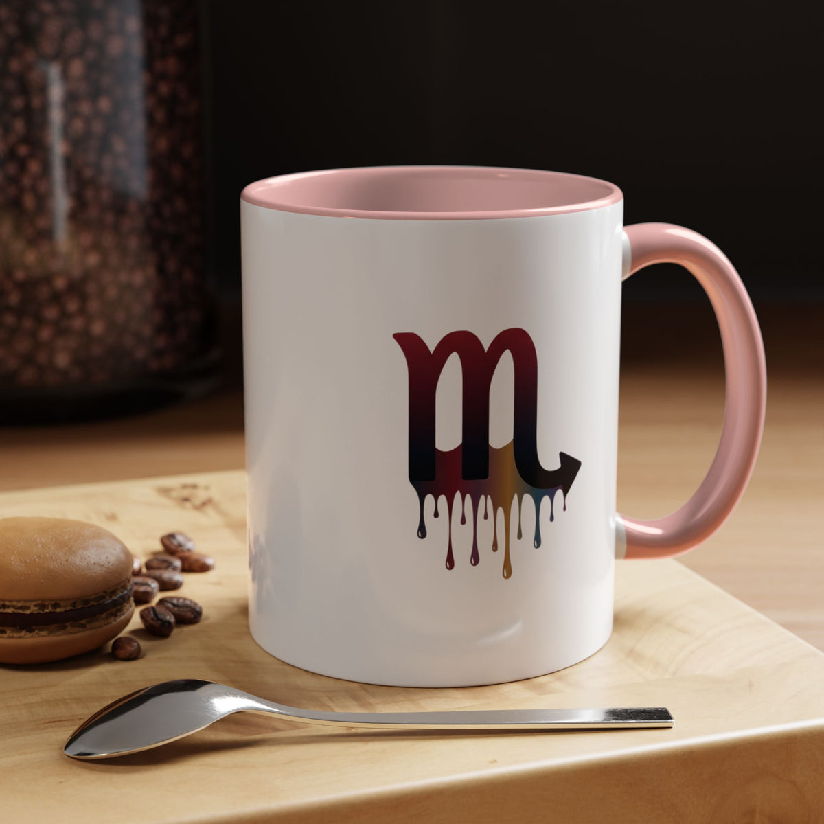 Scorpio Drip Accent Coffee Mug – Zodiac Scorpio Symbol Ceramic Mug