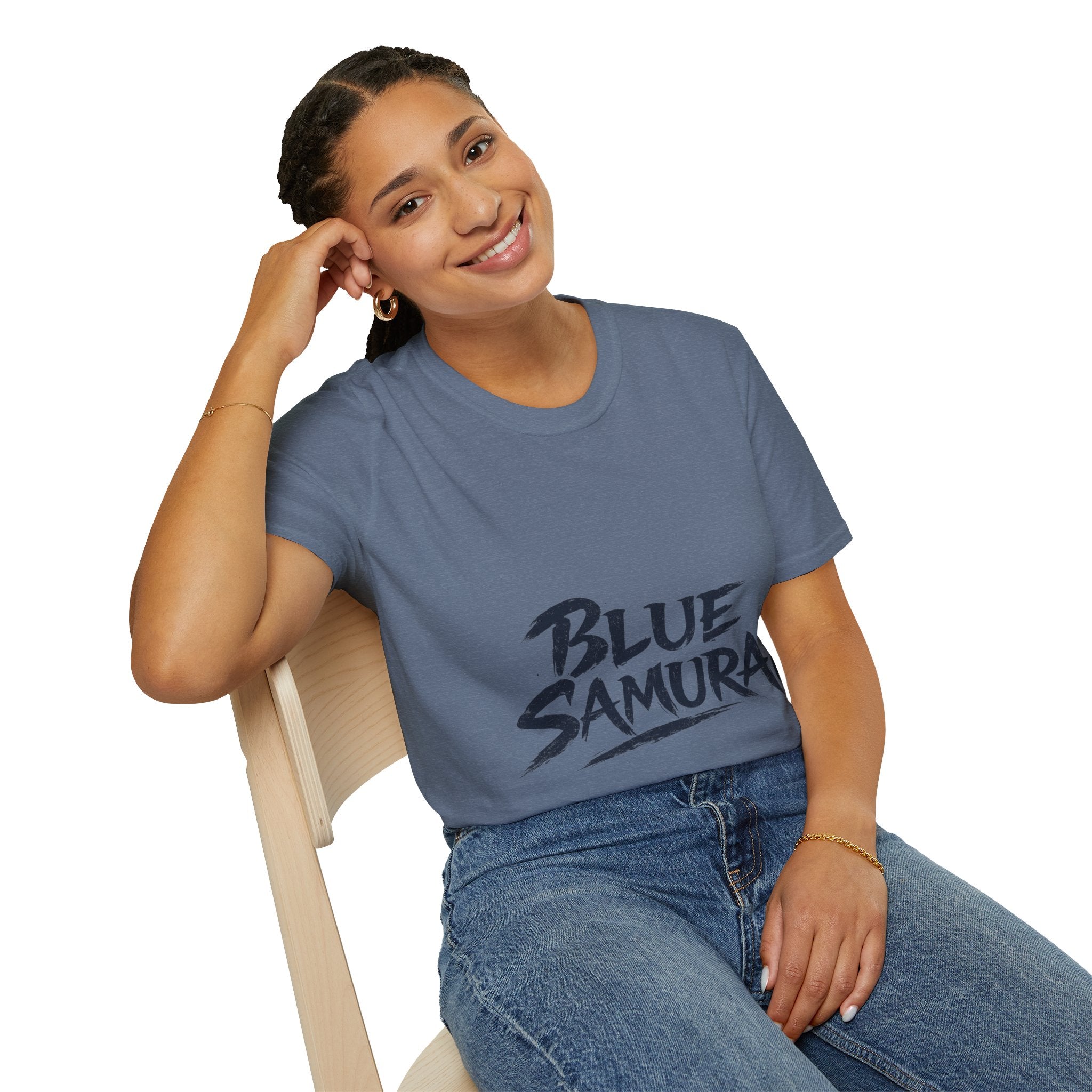 Japan Blue Samurai T-Shirt — Bold Brushstroke Graphic Tee