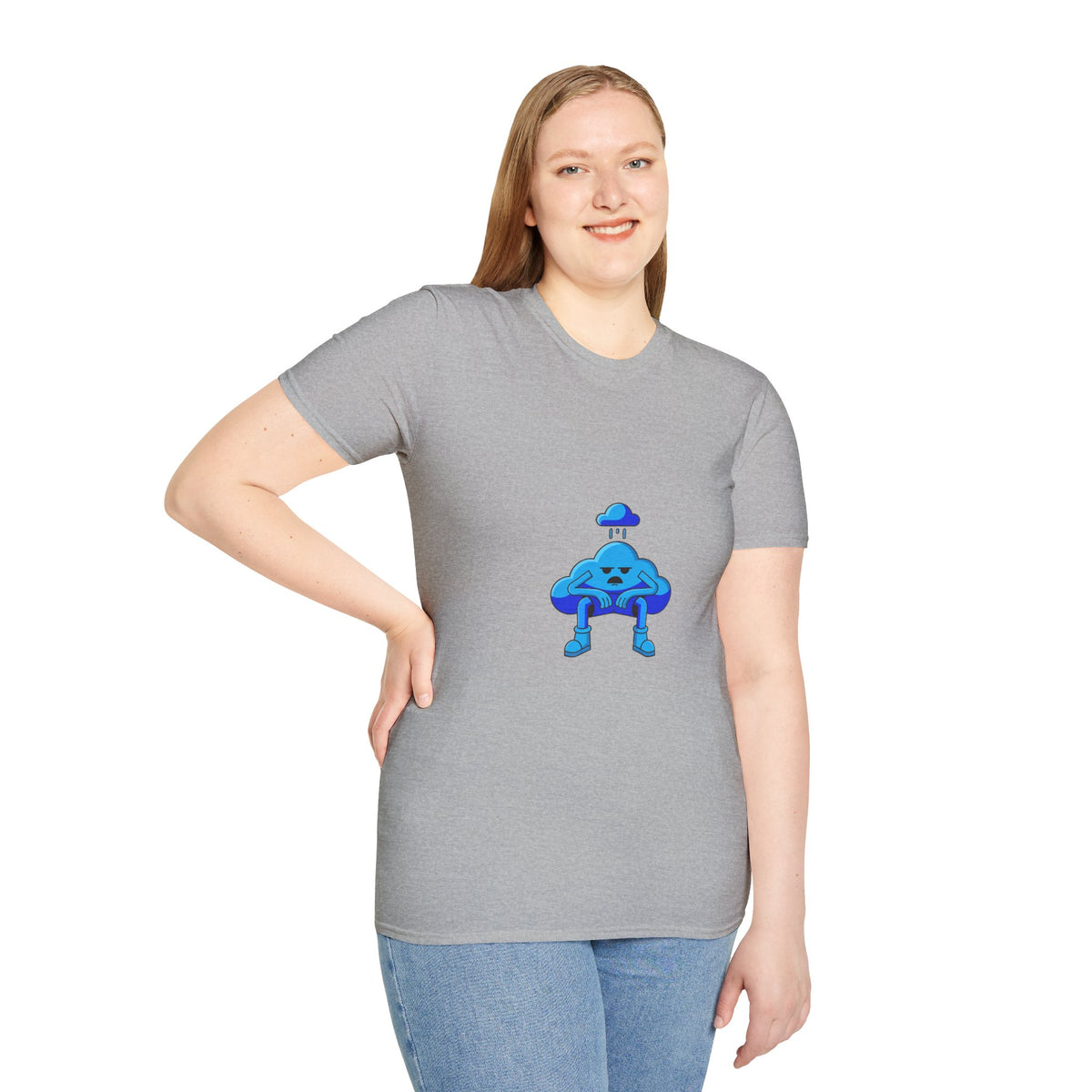 Sad Cloud Graphic T-Shirt — Cute Blue Cloud Illustration Tee - Trending Now - September 2026