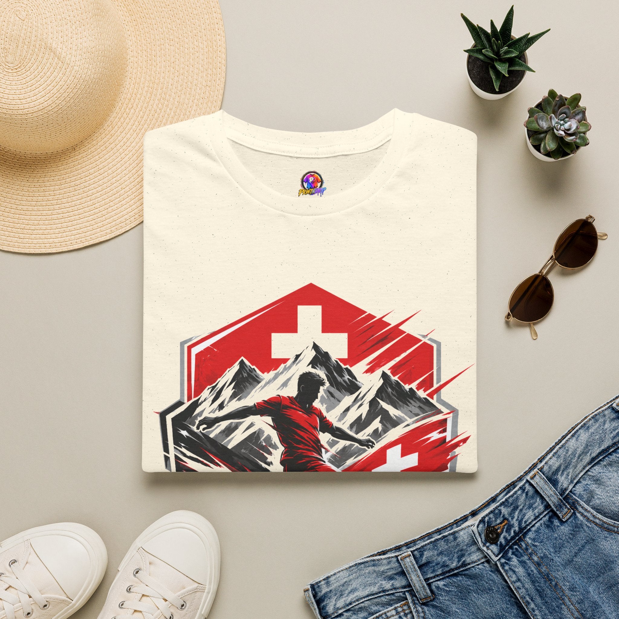 Switzerland Alpine Strike T‑Shirt – Swiss Mountain Ski & Snowboard Graphic