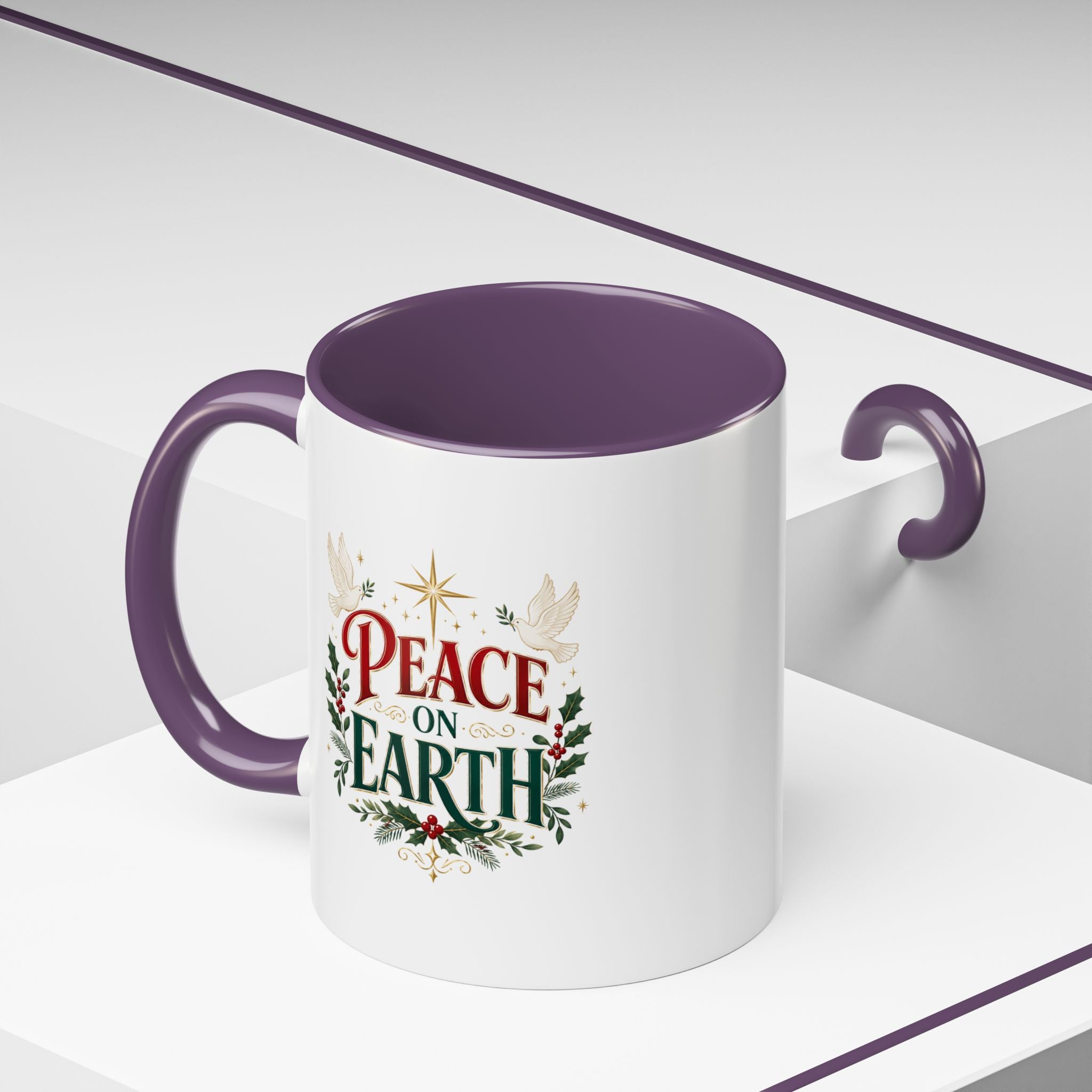 Peace on Earth Coffee Mug — Holiday Christmas Accent Mug