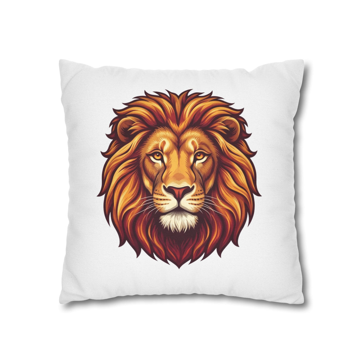Leo Zodiac Spun Square Pillowcase Lion Face Decorative Pillowcase