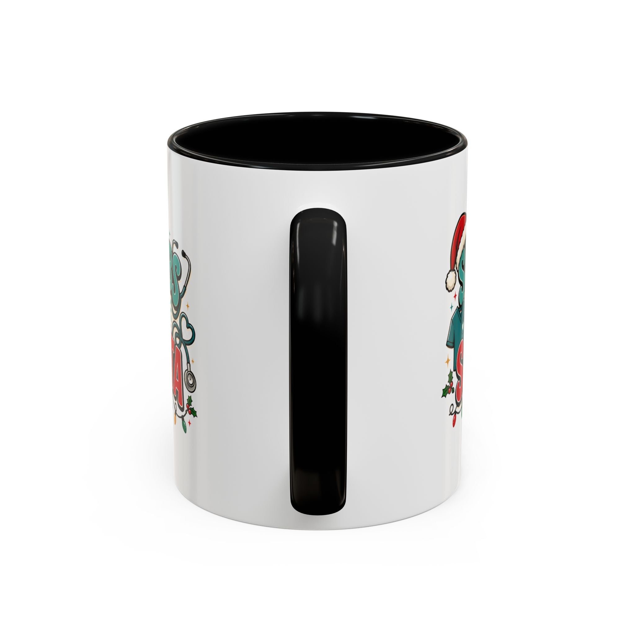 Modern Day Christmas Scrubs and Santa Coffee Mug — Funny Christmas Nurse Gift