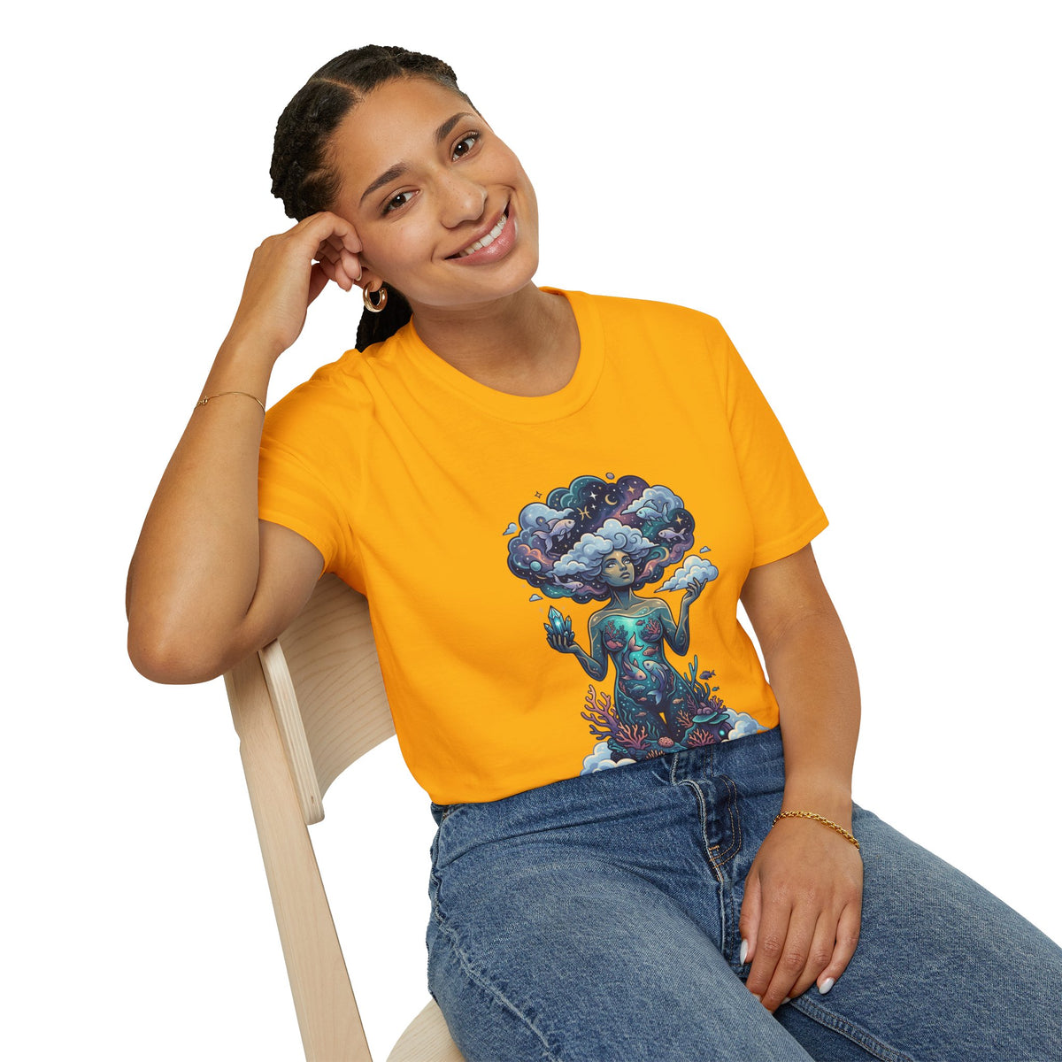 Dreamscape Goddess T-Shirt — 'Head in the Clouds' Surreal Art Tee