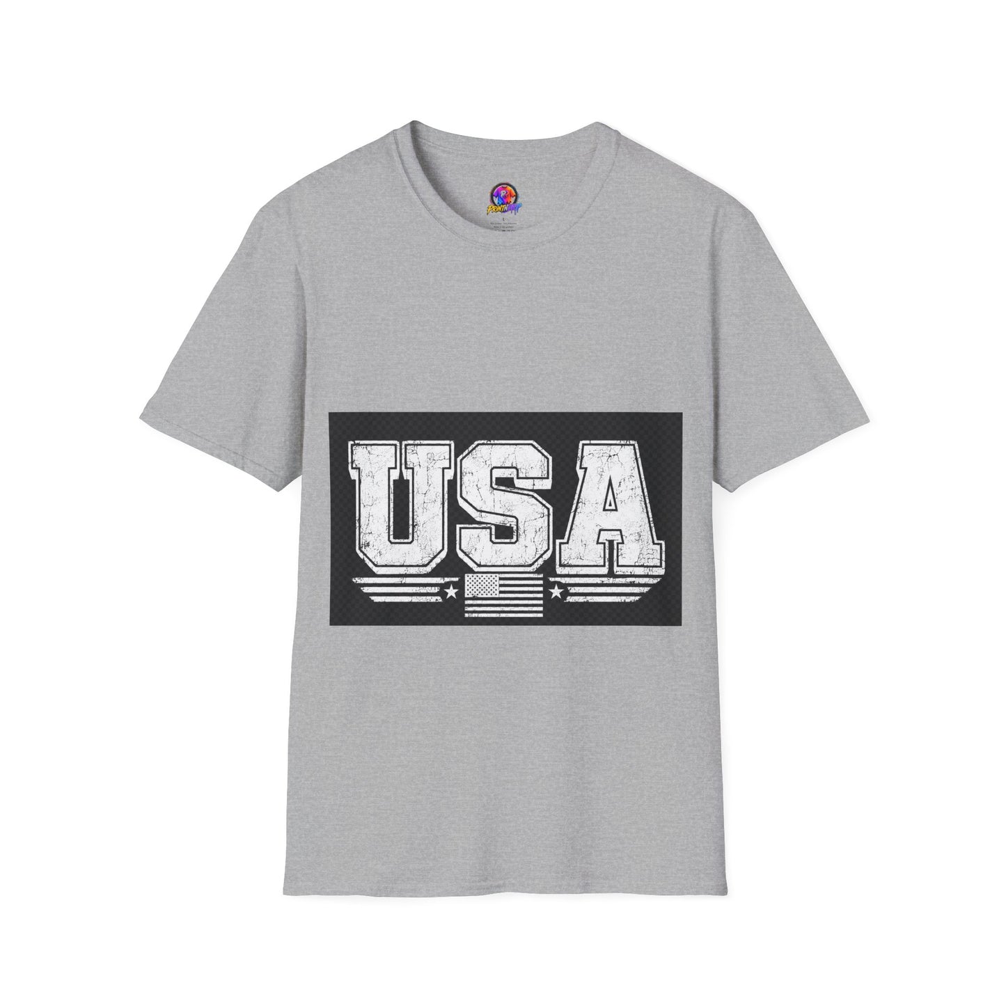 USA Vintage Block T-Shirt — Patriotic Americana Graphic Tee