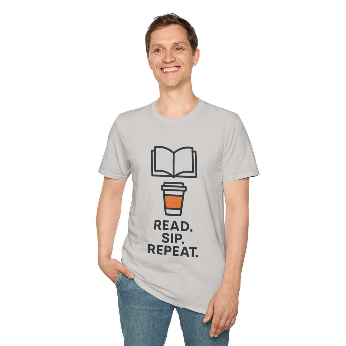 Read Sip Repeat Coffee Cup and Open Book White Graphic Tee - Trending Now - September 2026