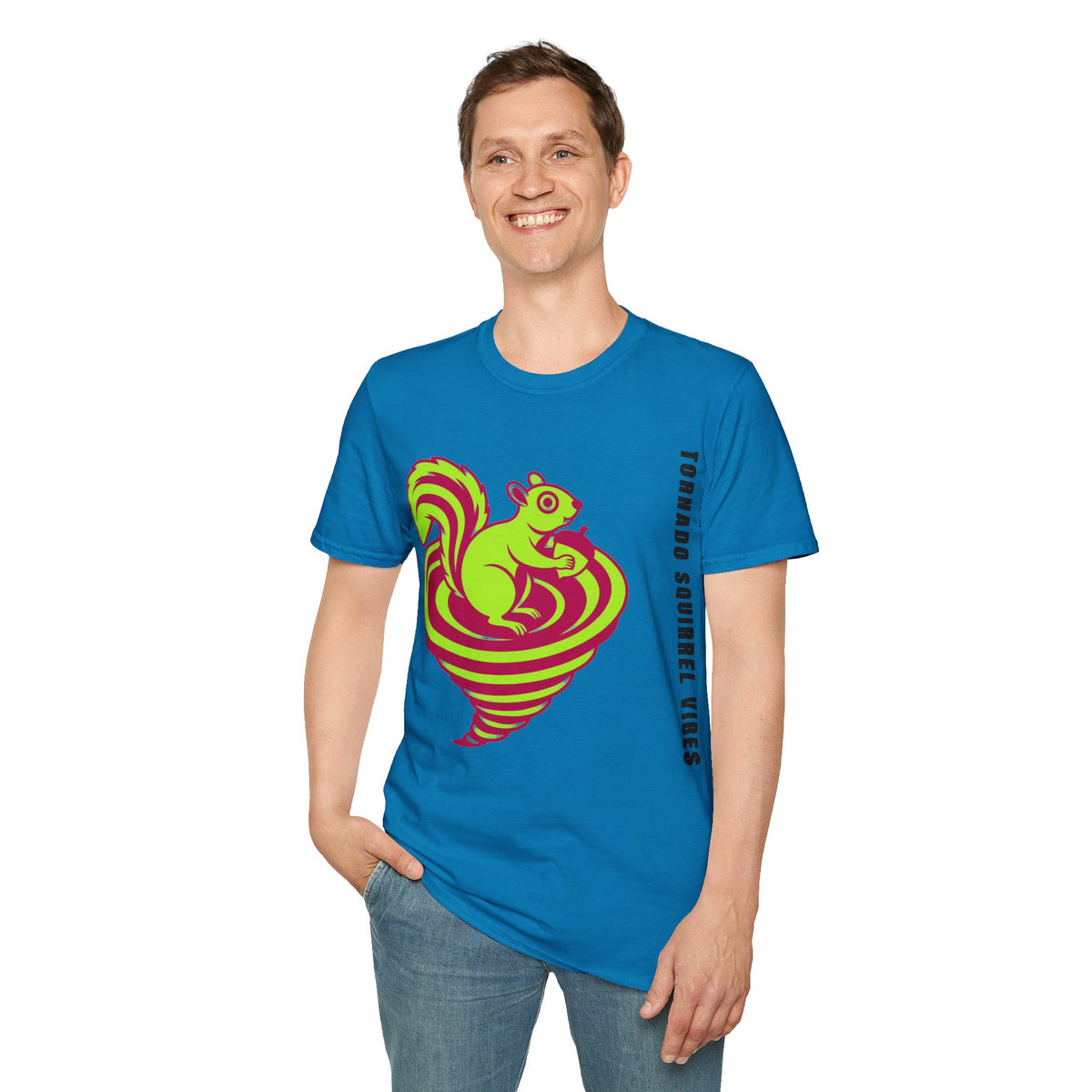 Squirrel Tornado T‑Shirt — Neon Retro Squirrel Whirl Graphic Tee - Trending Now - September 2026