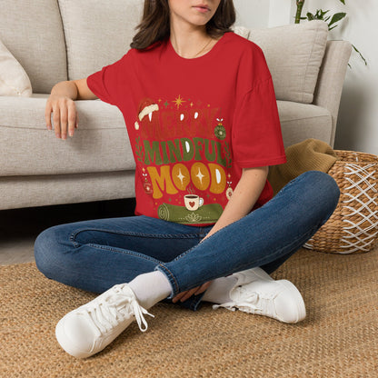 Merry Mindful Mood T-Shirt — Cozy Holiday Christmas Graphic Tee