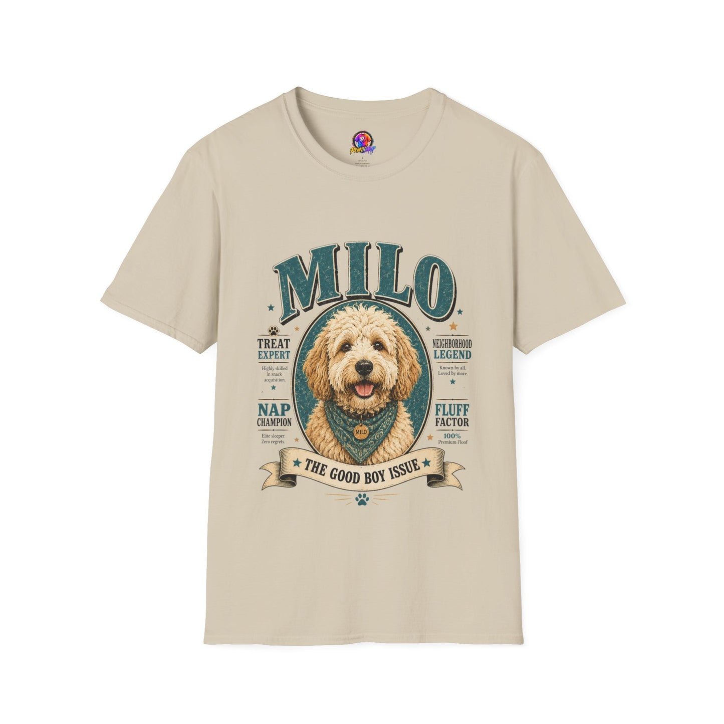 Dog Lover T-Shirt — "MILO" Personalized Pet Portrait Tee