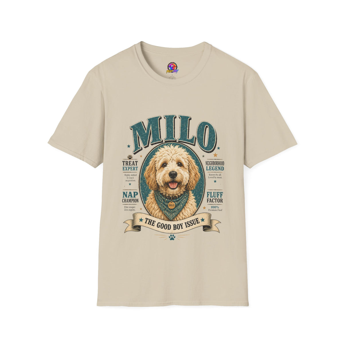 Dog Lover T-Shirt — "MILO" Personalized Pet Portrait Tee