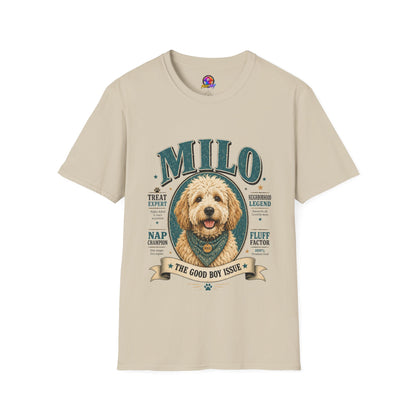 Dog Lover T-Shirt — "MILO" Personalized Pet Portrait Tee