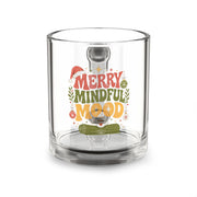 Modern Day Christmas Glass Mug  10oz Merry Mindful Mood Glass Mug — 10oz Holiday Coffee Cup