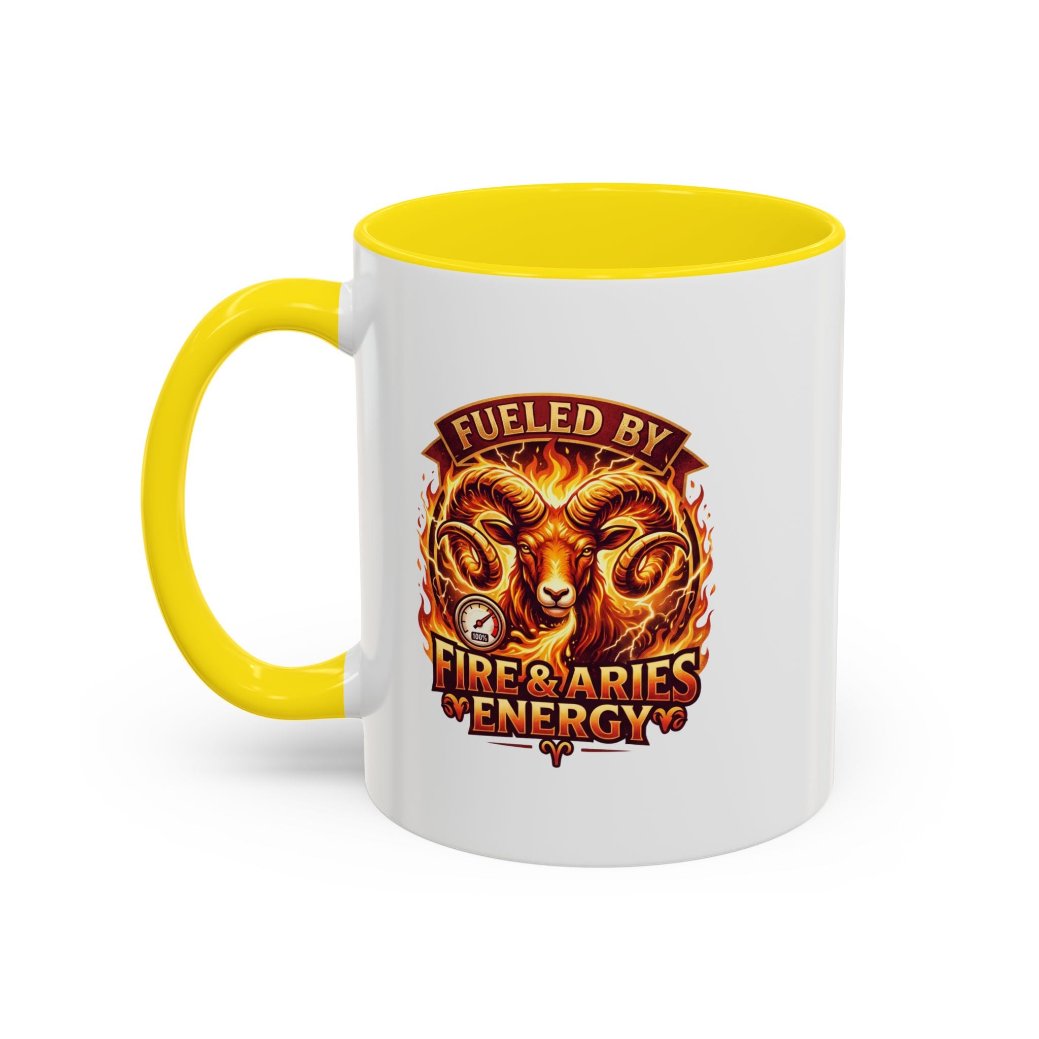 Fueled by Fire & Aries Energy Mug – Zodiac Ram Coffee Cup