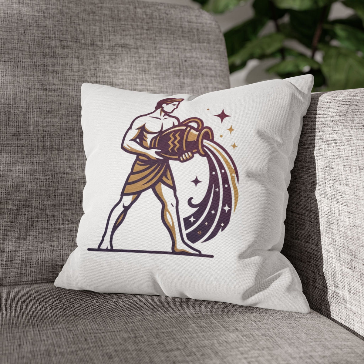 Zodiac Aquarius Pillowcase – Astrological Water-Bearer Decorative Throw Pillow