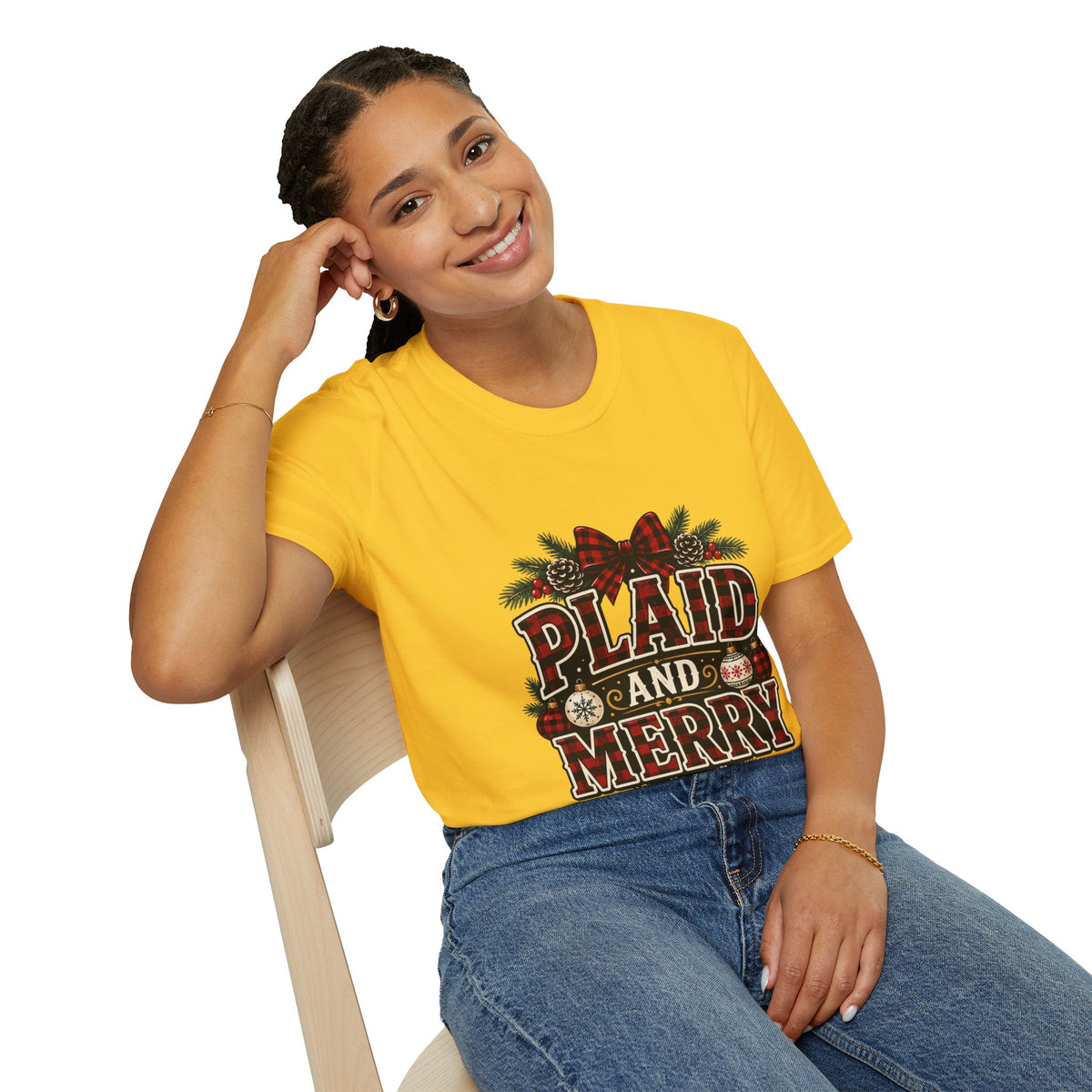 Plaid and Merry Christmas T-Shirt