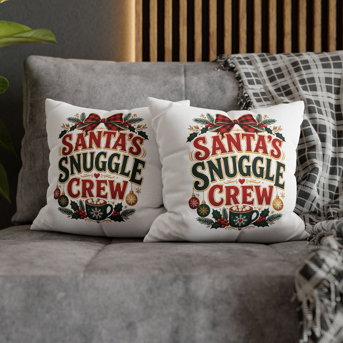 Christmas Santa’s Snuggle Crew Throw Pillow Pillowcase