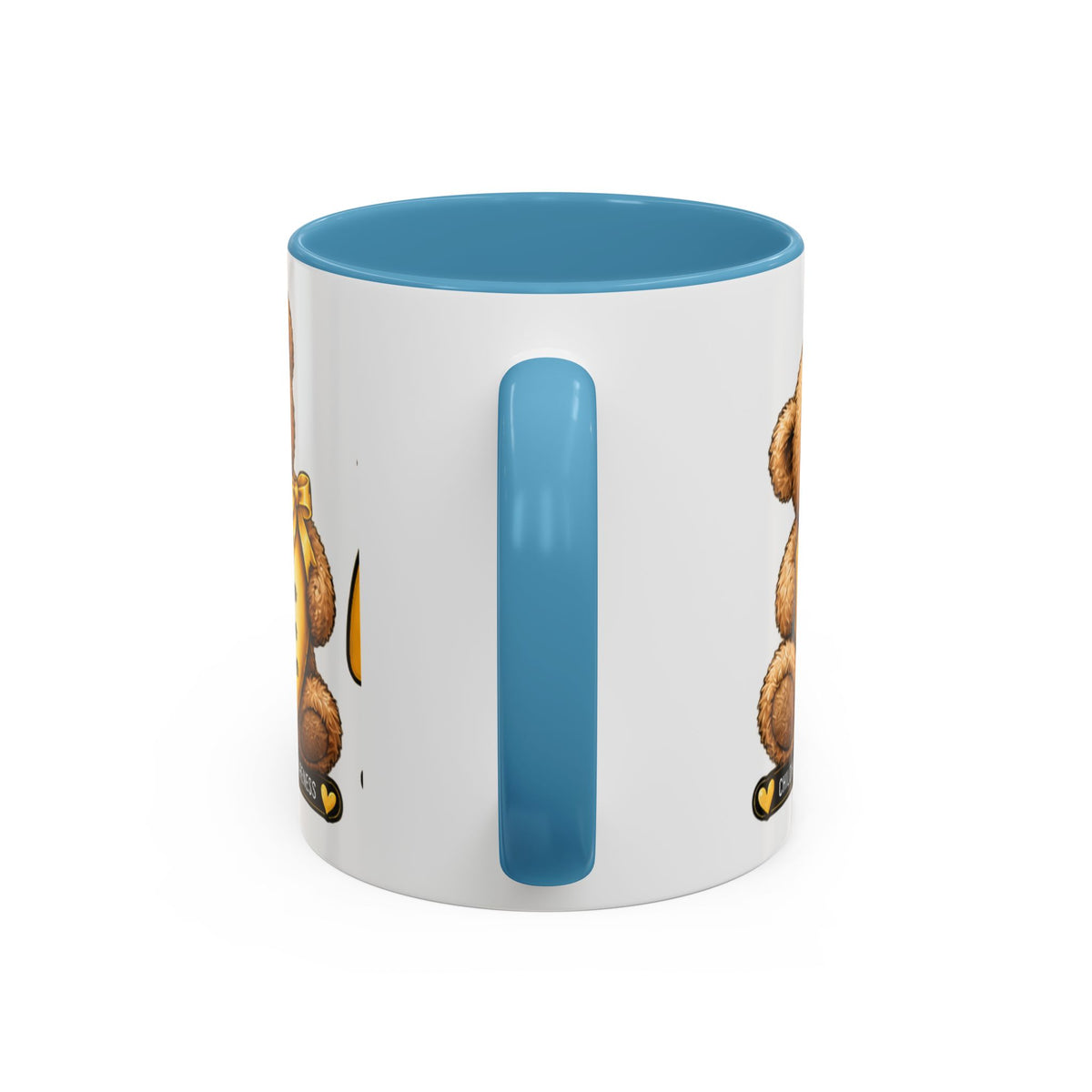 Gold Ribbon Teddy Bear Childhood Cancer Awareness Accent Mug (11/15oz)