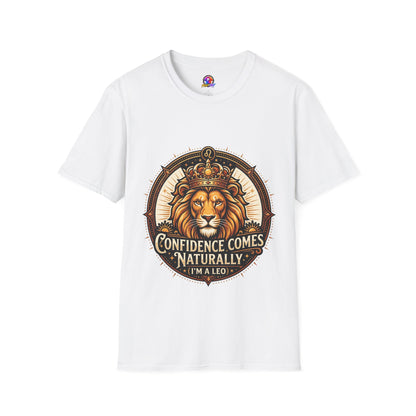 Leo Zodiac Lion T-Shirt — "Confidence Comes Naturally, I'm a Leo" Astrology Tee