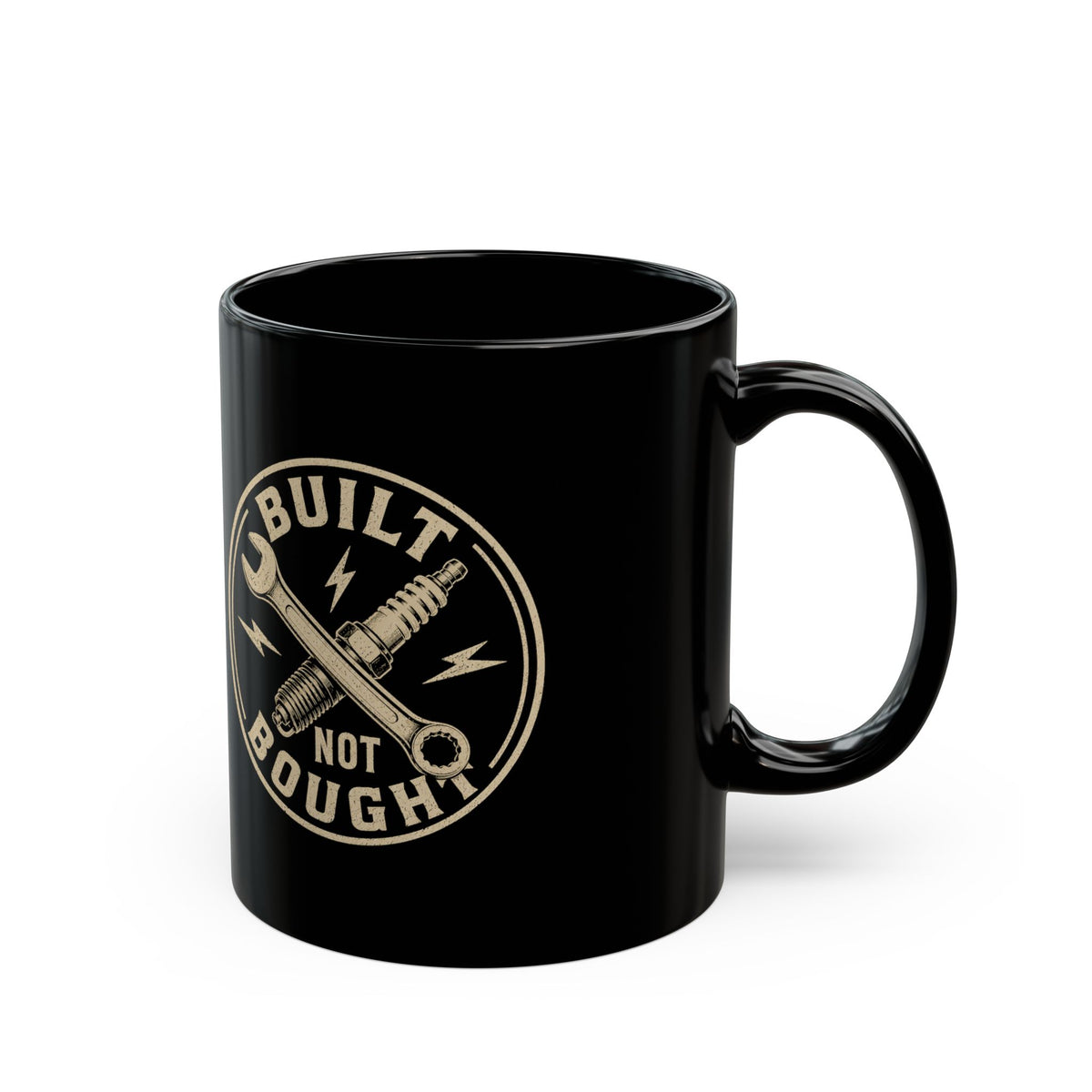Milo Bailey Dog Dad Mom Built Not Bought Coffee Mug — Mechanic Classic Black Tool Emblem