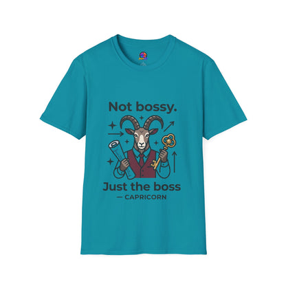 Capricorn T-Shirt — "Not Bossy, Just the Boss" Zodiac Goat Tee