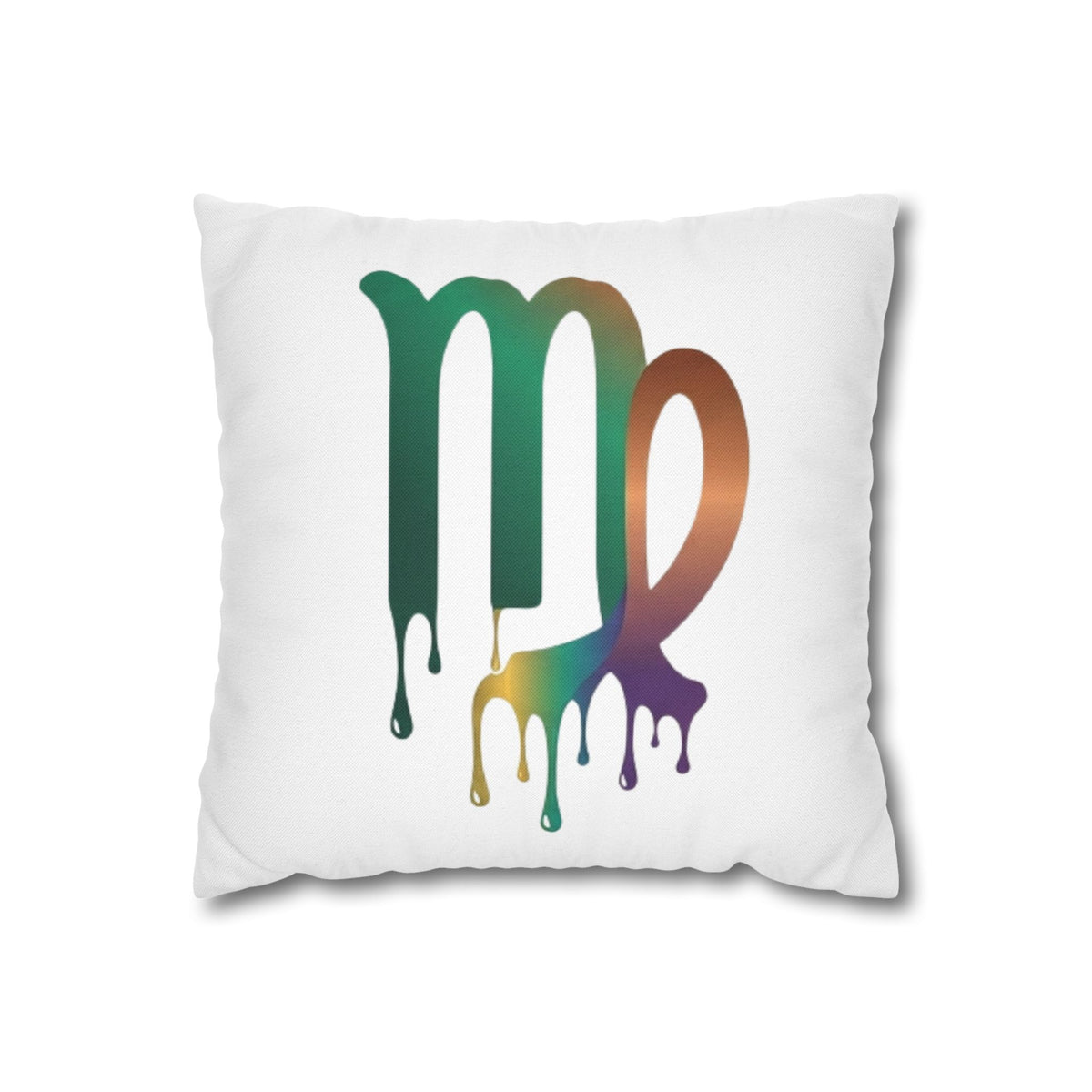 Virgo Zodiac Drip Pillowcase — Colorful Astrology Square Throw Pillow Cover