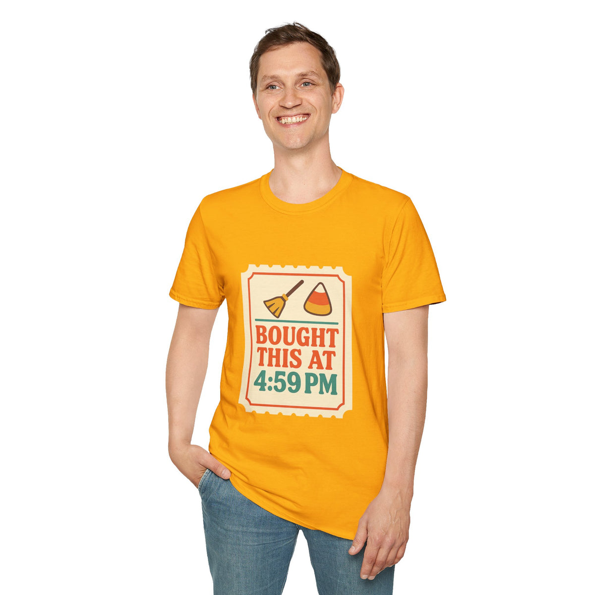 T-Shirt — "Bought This At 4:59 PM" Retro Grocery Sticker Design - Trending Now - October 2026