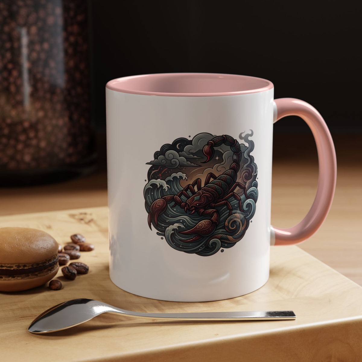 Scorpion Ocean Accent Coffee Mug – Nautical Tattoo-Style