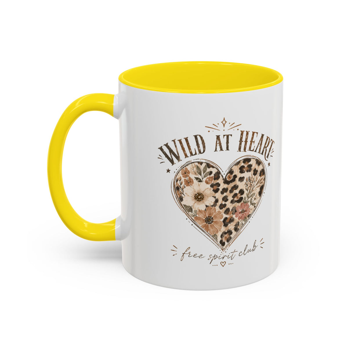 Milo Bailey Dog Dad Mom Wild at Heart Leopard Heart Accent Coffee Mug – Floral Boho