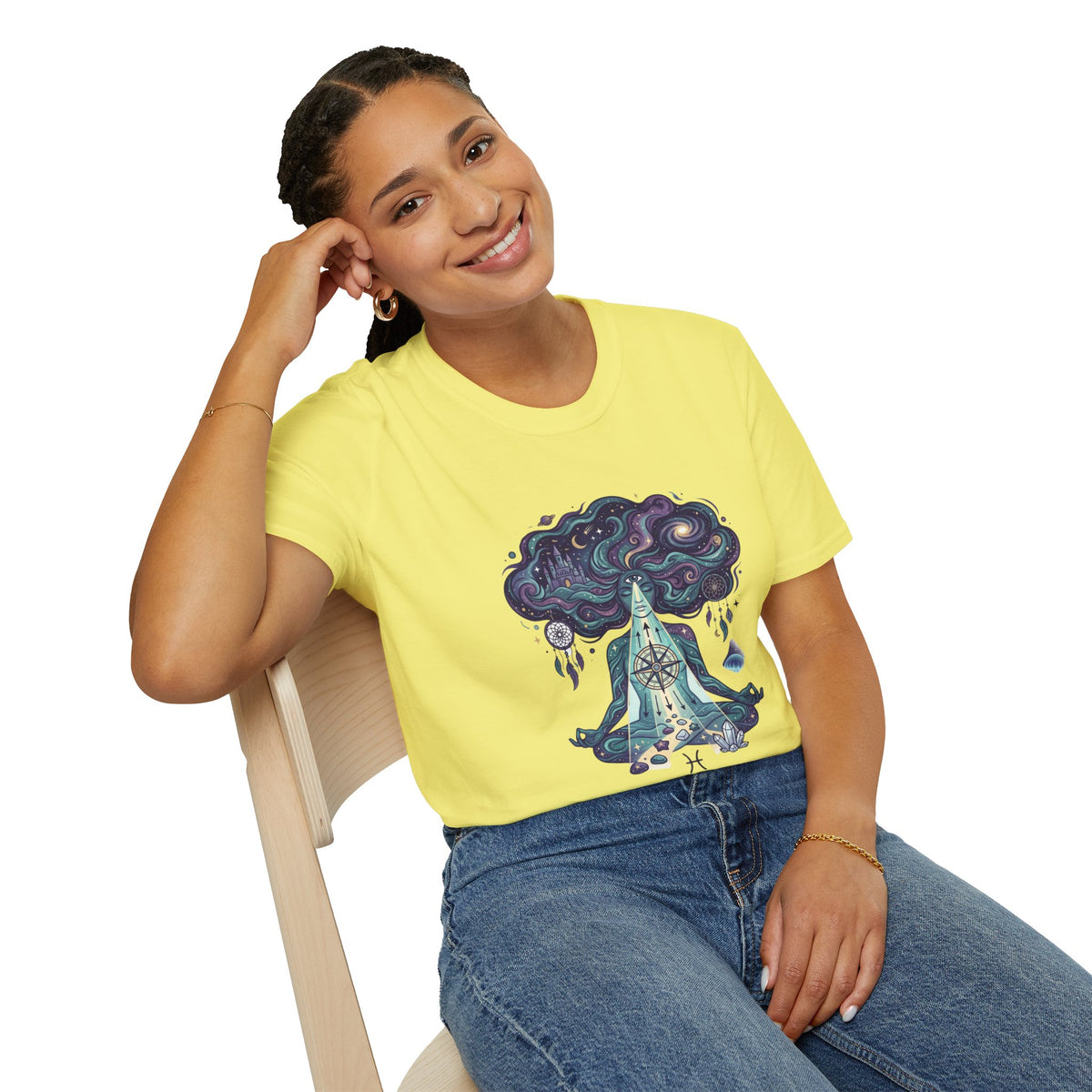 Dreamy Meditation T-Shirt — 'Guided by dreams, ruled by intuition' Spiritual Art Tee
