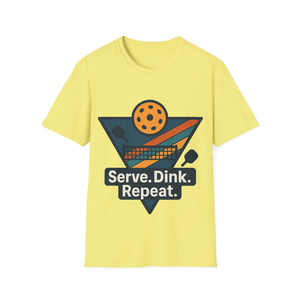 Pickleball T-Shirt — Retro Paddle & Ball Design with “Serve. Dink. Repeat.” Slogan - Trending Now - August 2026