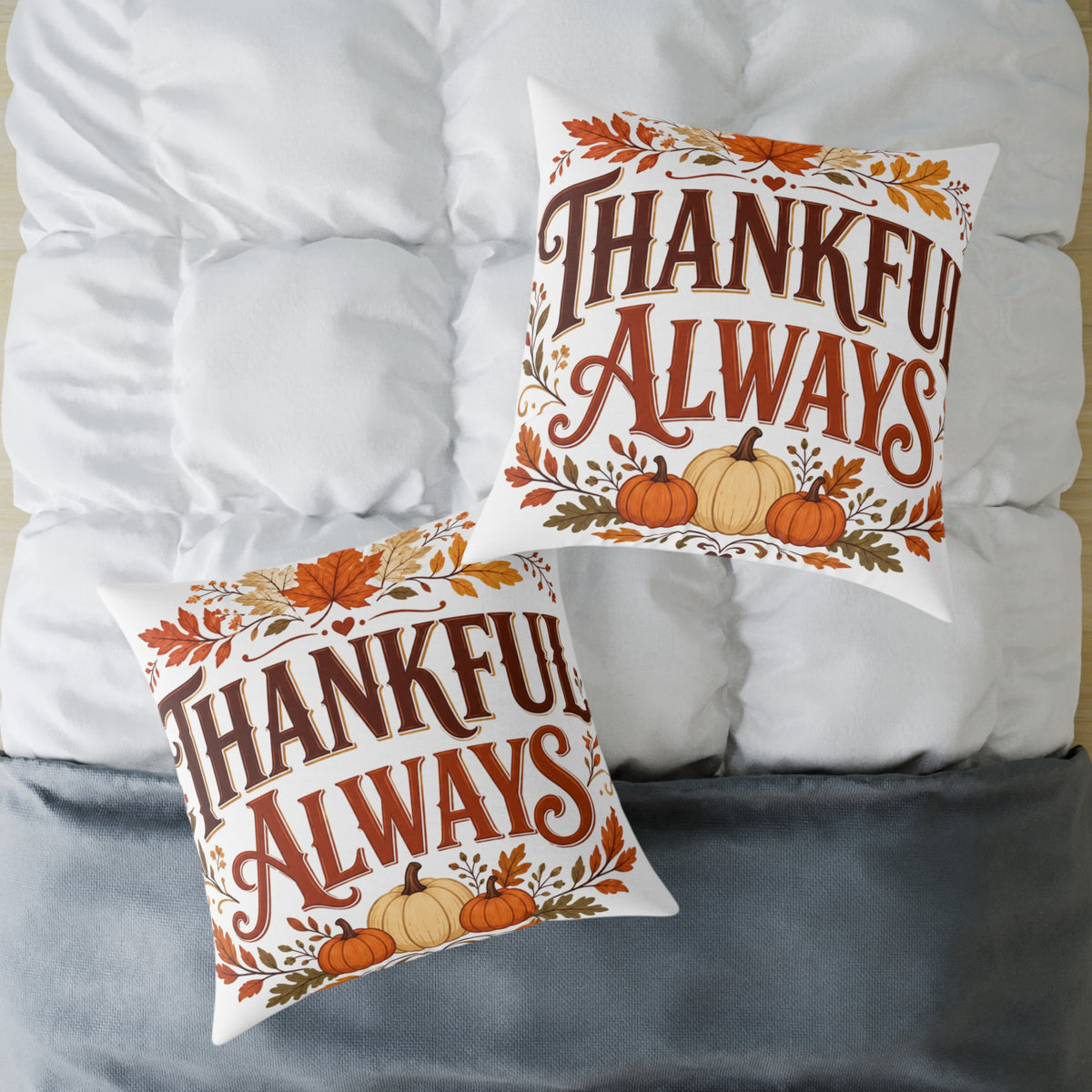 Thanksgiving Thankful Always Fall Throw Pillow