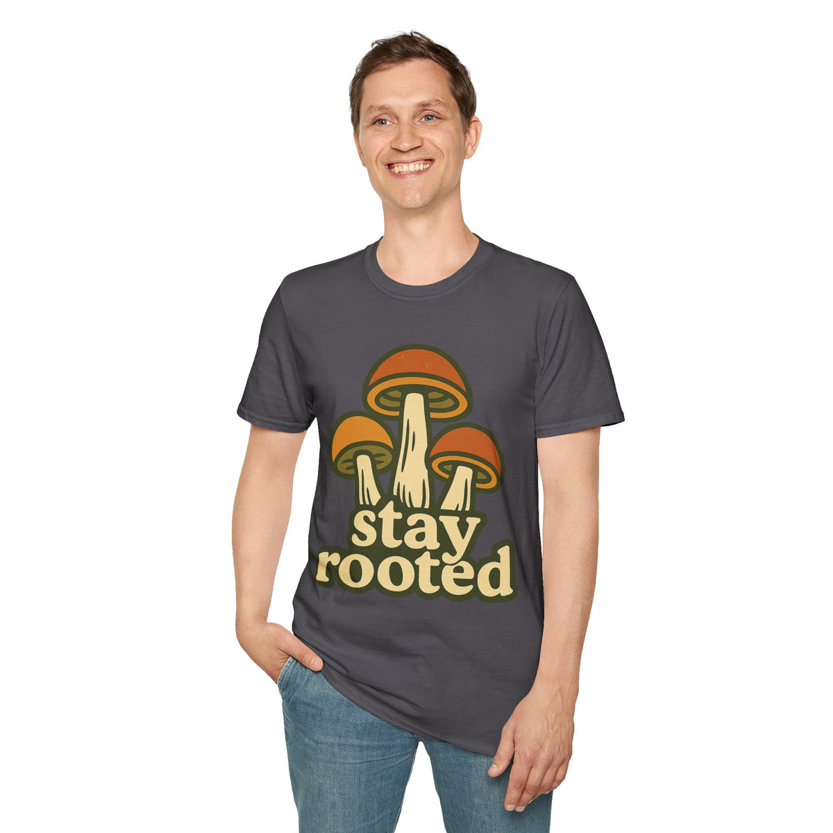 Mushroom "Stay Rooted" T-Shirt - Trending Now - September 2026