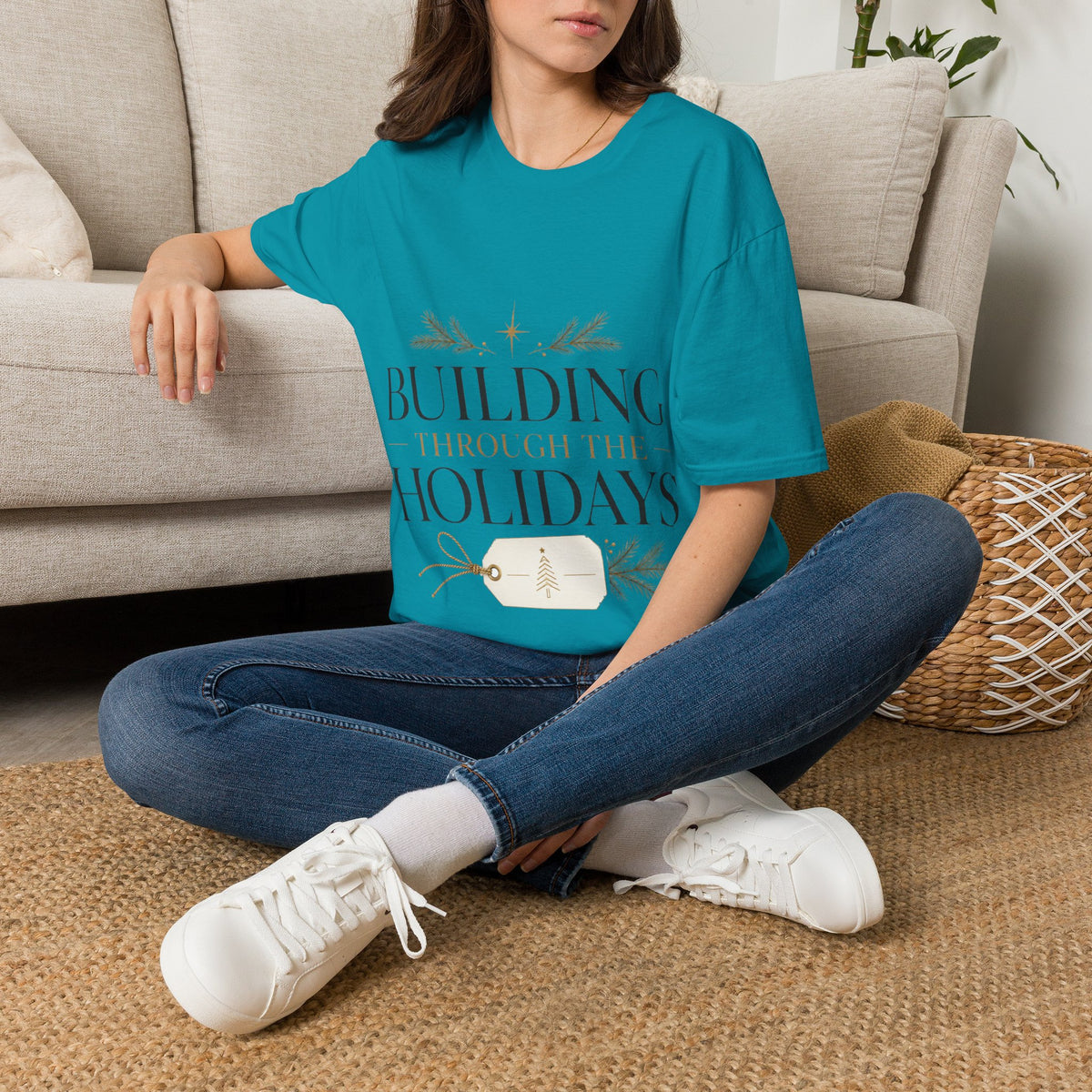 Holiday T-Shirt — "Building Through the Holidays" Christmas Graphic Tee