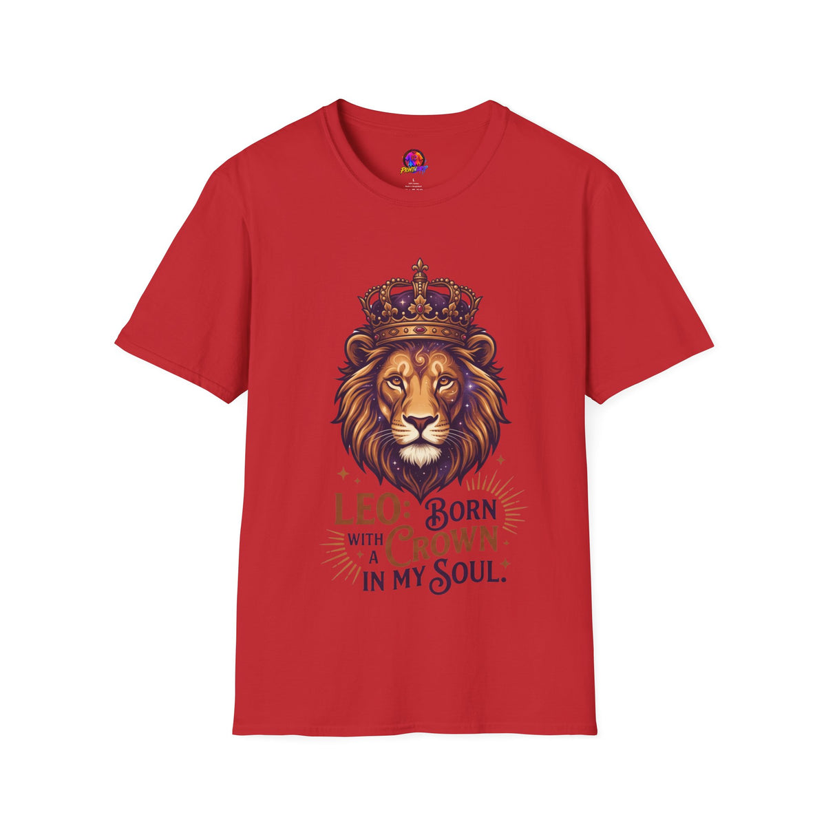 Leo Zodiac Lion T-Shirt — "Born with a Crown in My Soul" Zodiac Graphic Tee