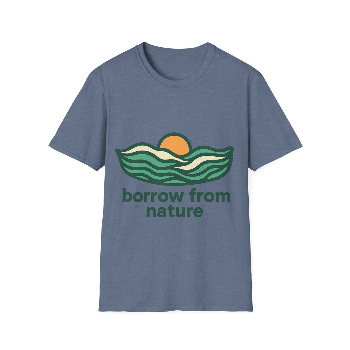 Borrow From Nature T-Shirt — Retro Sunset Eco Graphic Tee - Trending Now - September 2026