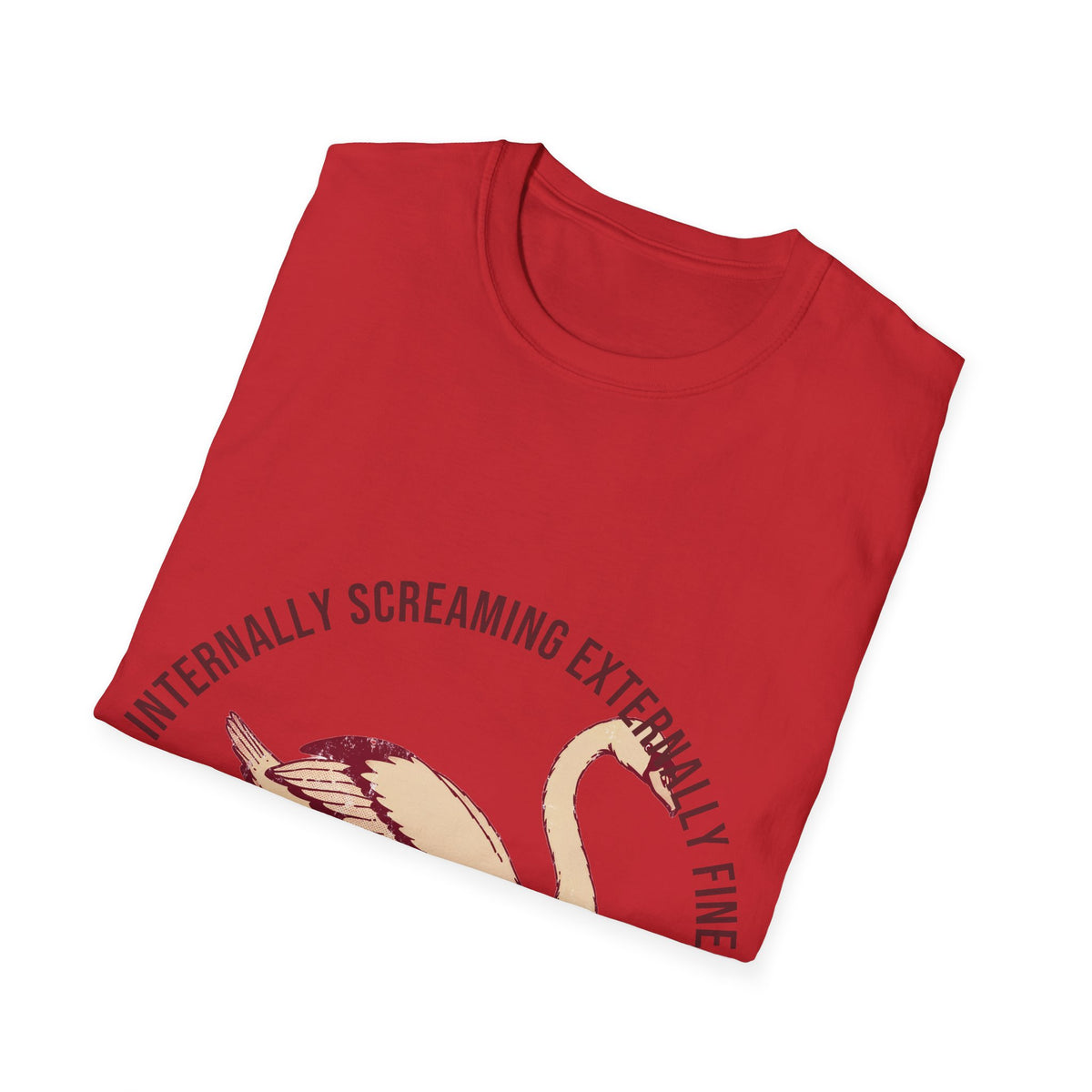 "Internally Screaming Externally Fine" Flamingo Graphic Tee - Funny Anxious Animal White T-Shirt - Trending Now - September 2026