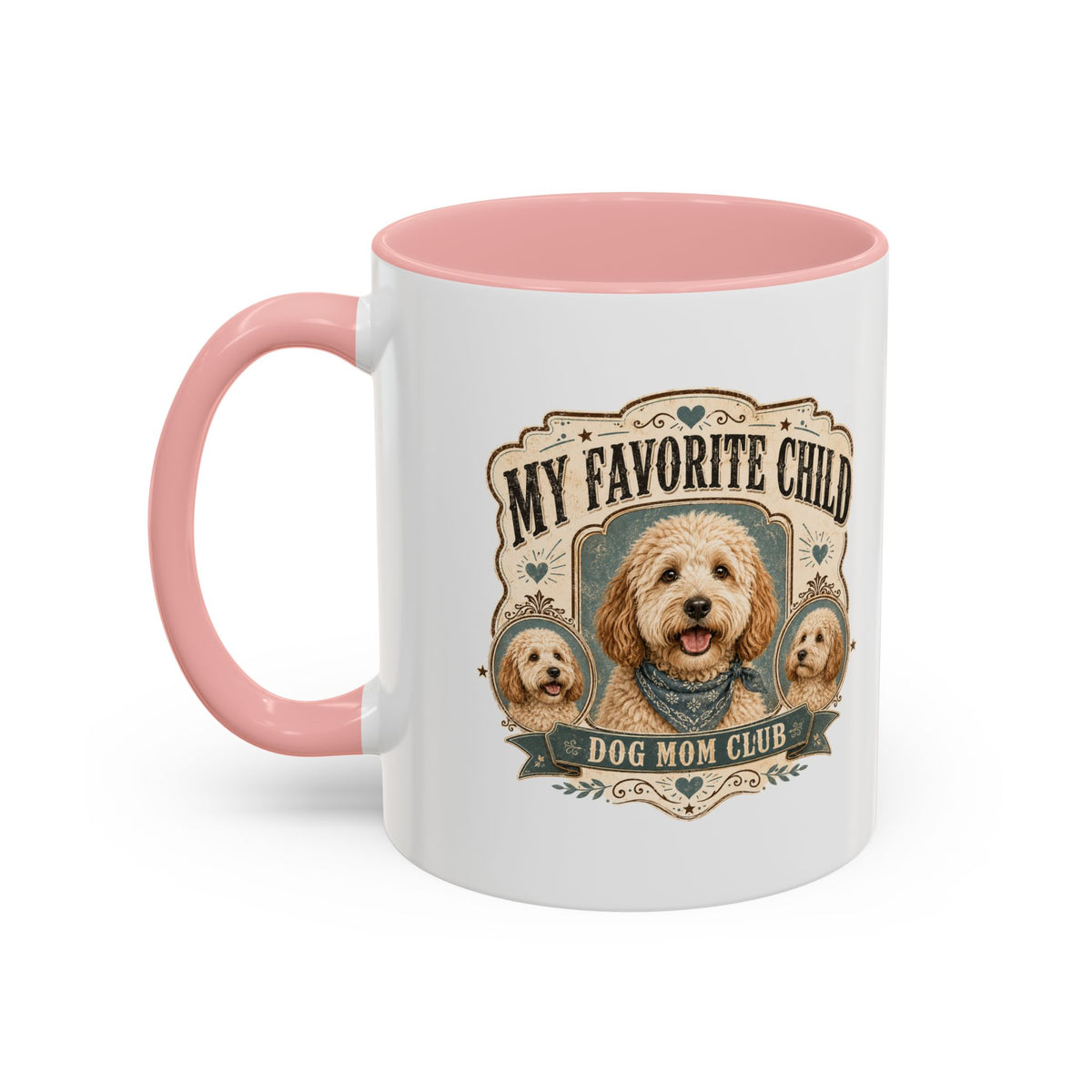 Milo Bailey Dog Dad Mom My Favorite Child Dog Mom Club Accent Coffee Mug – Cute Doodle Dog Mother's Day Gift