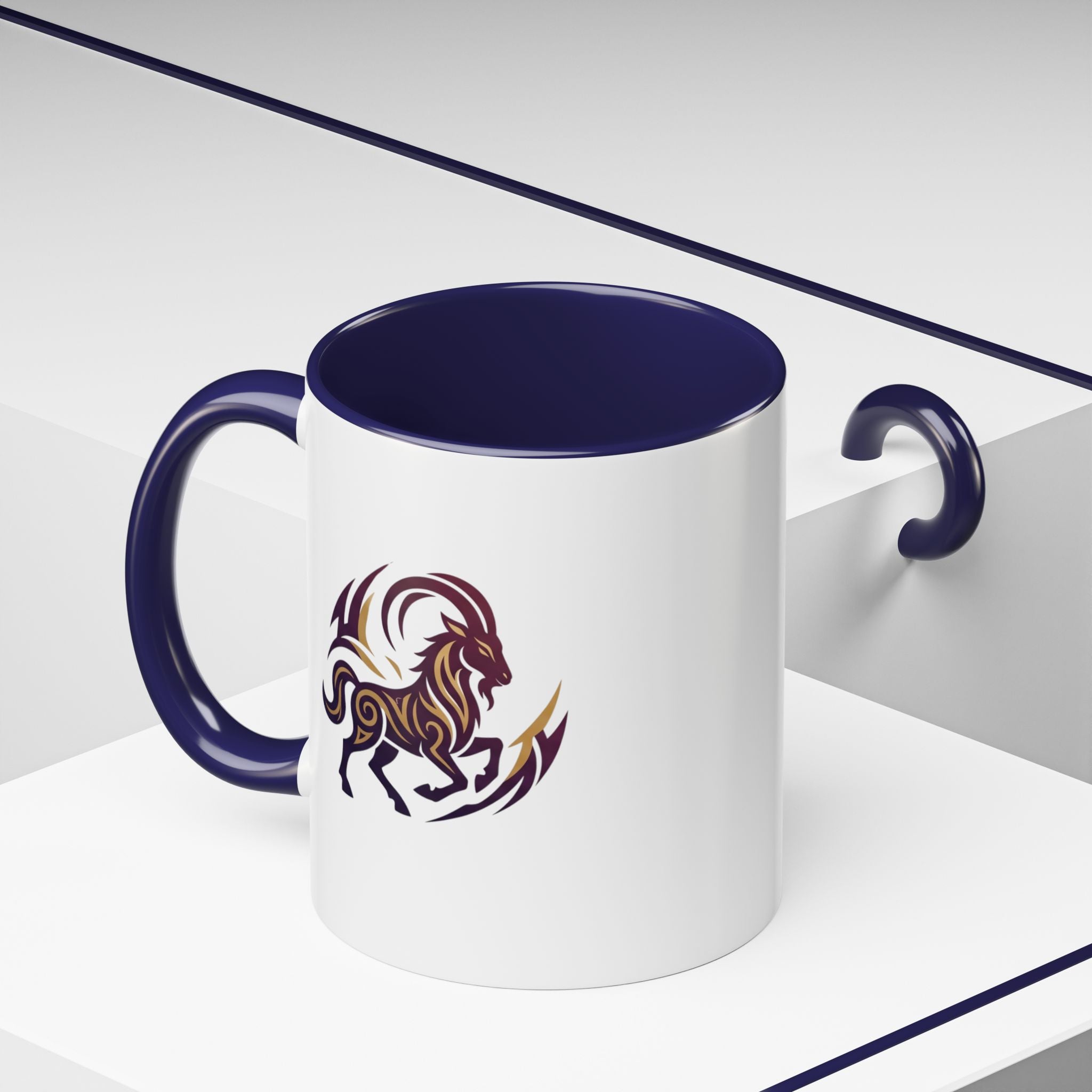 Capricorn Tribal Goat Accent Coffee Mug — Zodiac Horoscope Gift