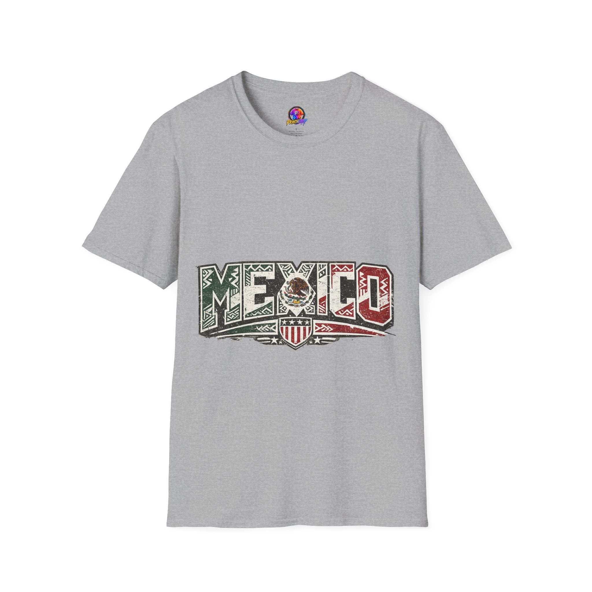 Mexico Pride Graphic T-Shirt — Retro Mexican Flag Design