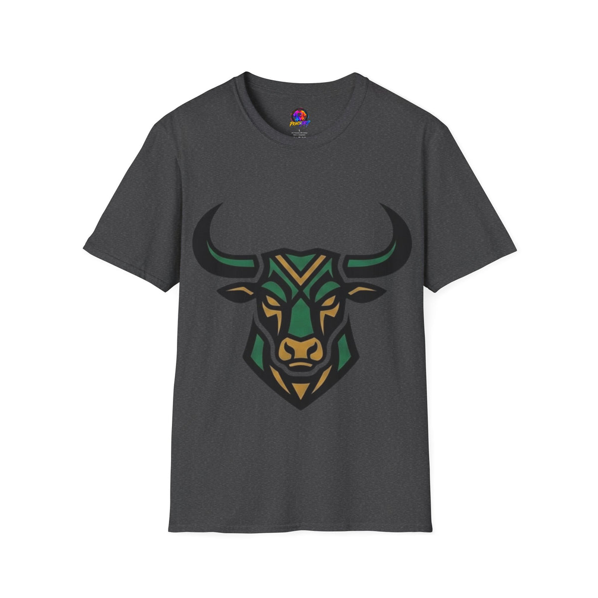Bull Head Graphic T-Shirt — Tribal Geometric Rodeo Tee