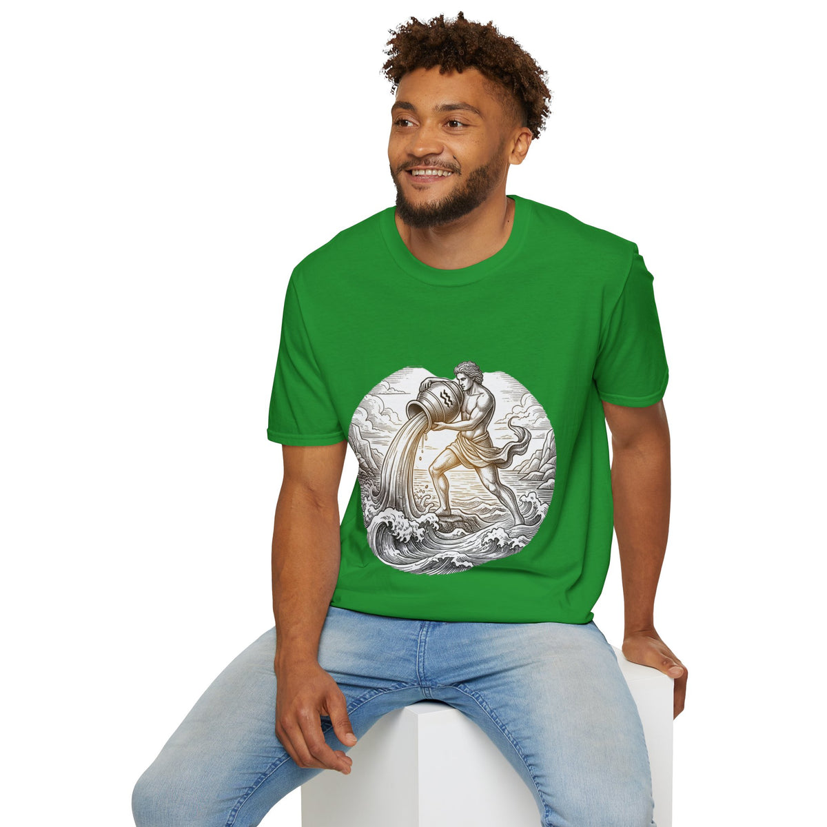 Aquarius Zodiac T-Shirt — Vintage Water Bearer Astrology Tee