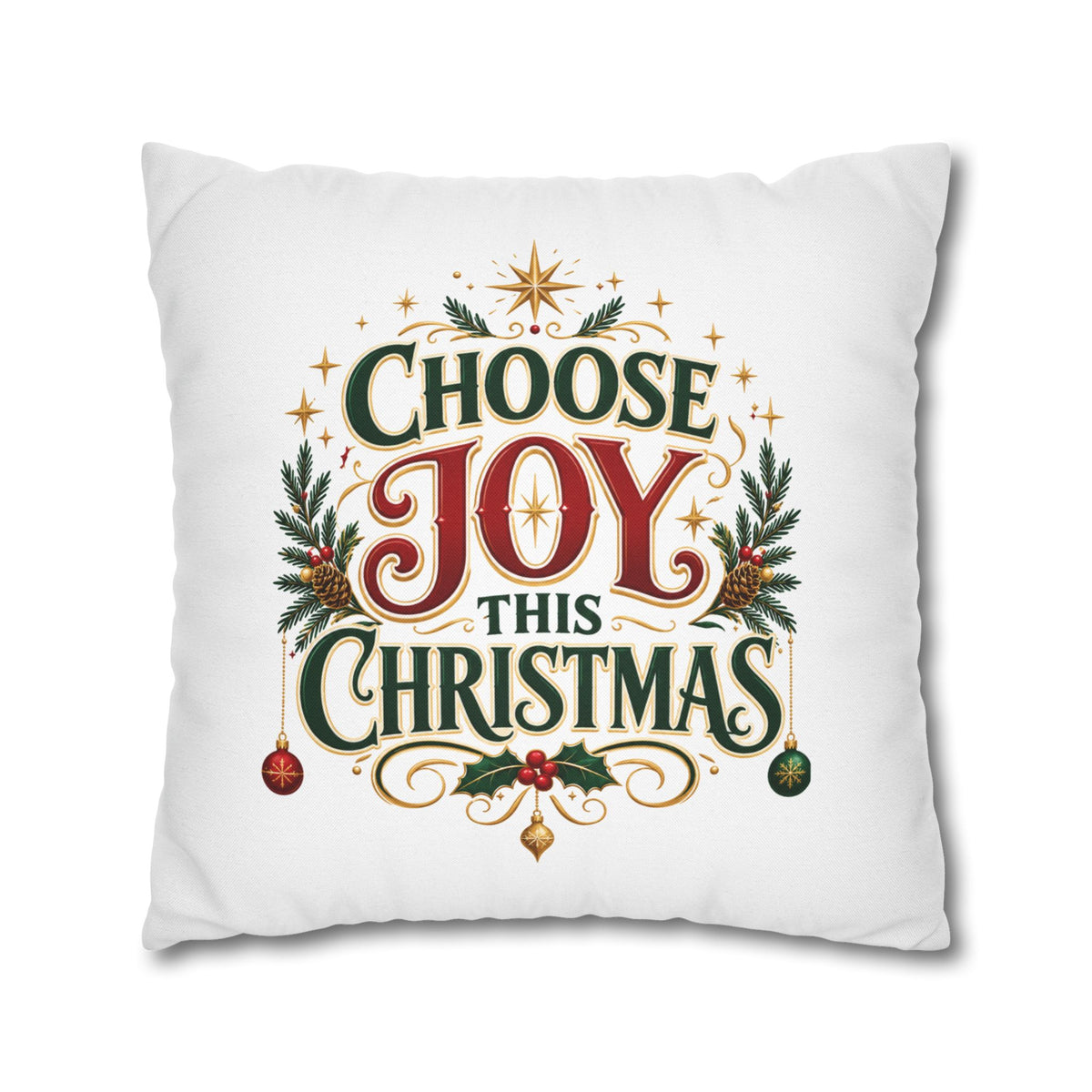 Choose Joy This Christmas Pillowcase – Festive Holiday Decorative Throw Pillow Cover