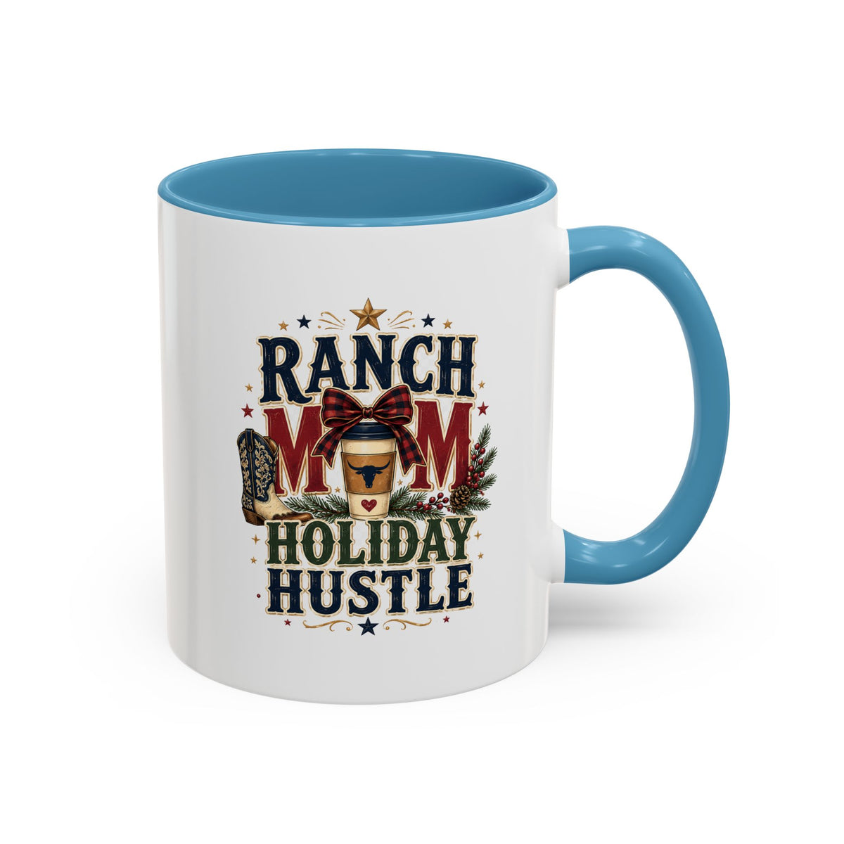 Modern Day Christmas Ranch Mom Holiday Hustle Accent Coffee Mug