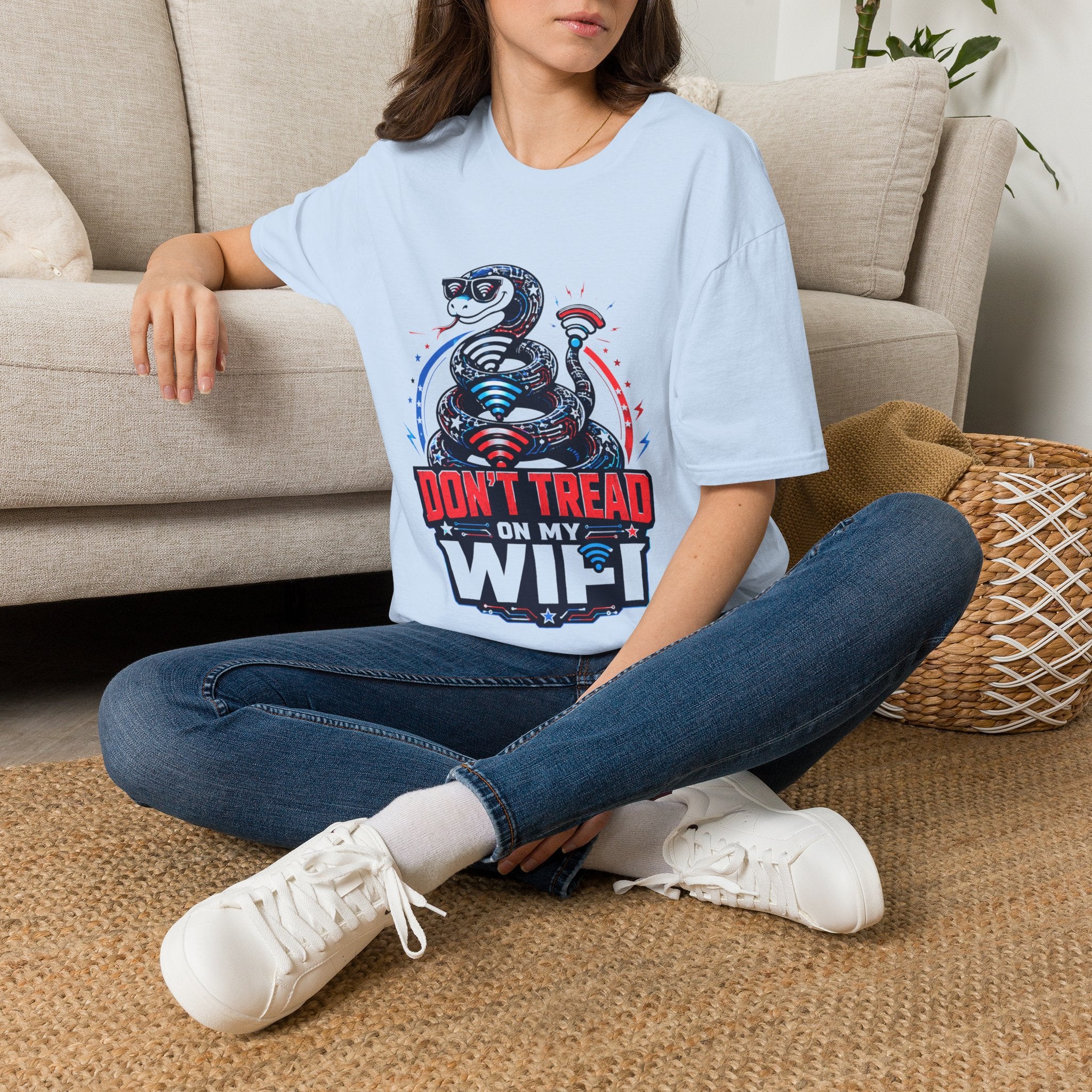 Don’t Tread on My WiFi T-Shirt — Patriotic Gadsden Snake WiFi Tee