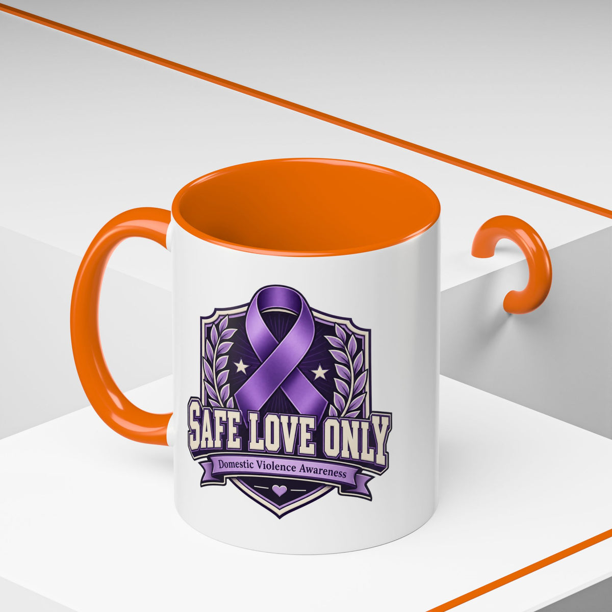 Coffee Mug — "Safe Love Only" Domestic Violence Awareness (Purple Ribbon)